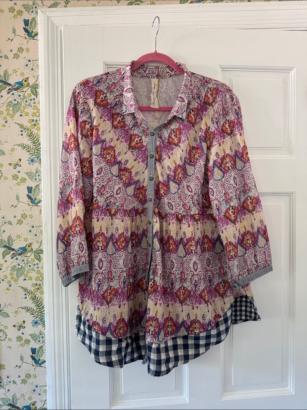 Aratta Silent Journey Button Up Blouse L